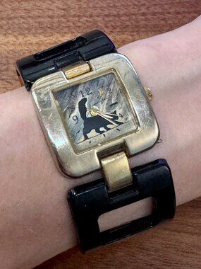 Diane Balit Black Cat Hand Painted Watch